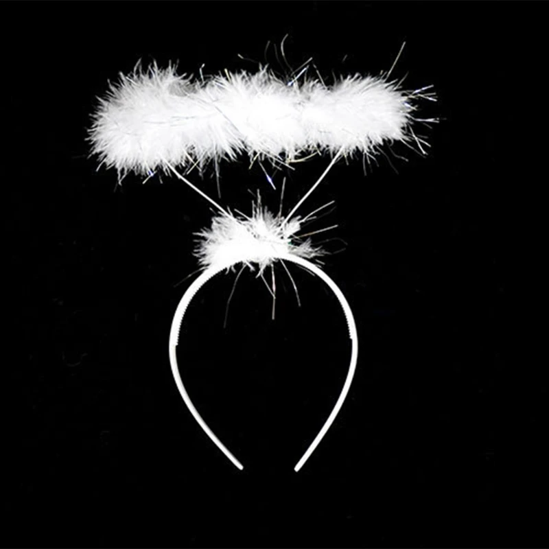 Diadema antideslizante de plumas con halo para disfraz infantil - imagen 5