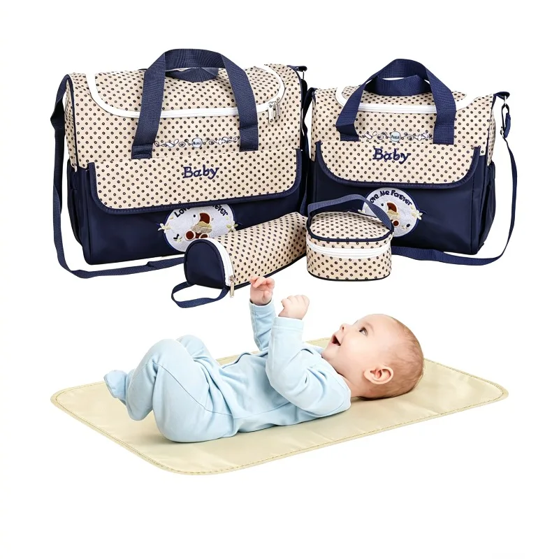 Bolsa de pañales impermeable con cambiador y para biberones