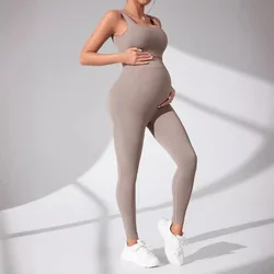 Conjunto de yoga premamá sin costuras para fitness