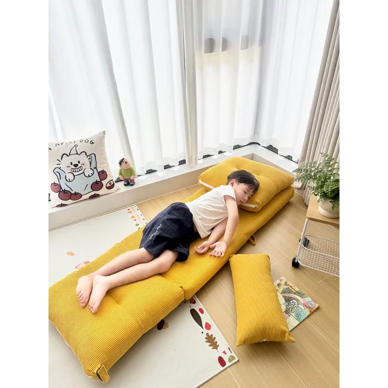 Sofá puff infantil de pana crema estilo nórdico con funda extraíble - imagen 4
