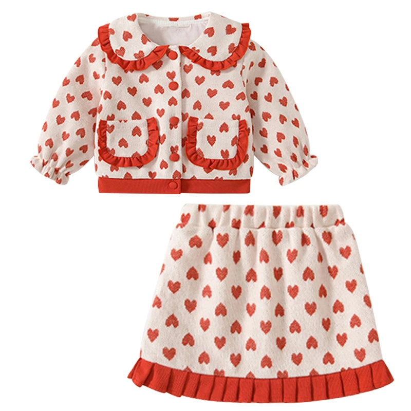 Conjunto niña top princesa y falda con cuello de muñeca