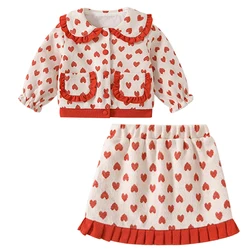 Conjunto niña top princesa y falda con cuello de muñeca