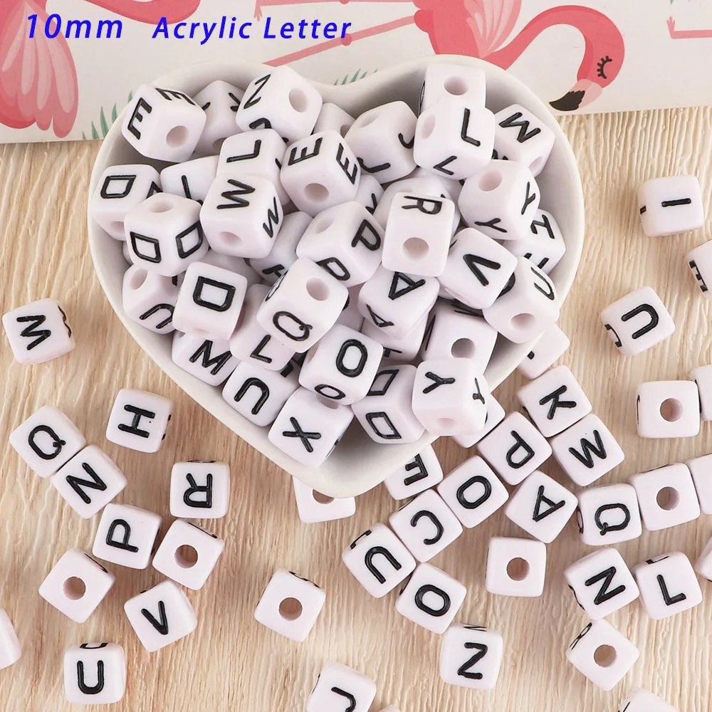 Cuentas acrílicas cuadradas A-Z 10x10 mm - para joyería casera - imagen 3