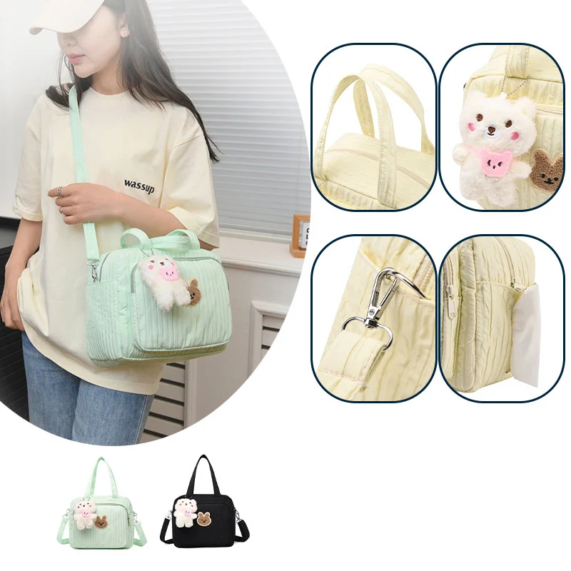 Bolsa maternal con cremallera y oso peluche - imagen 4