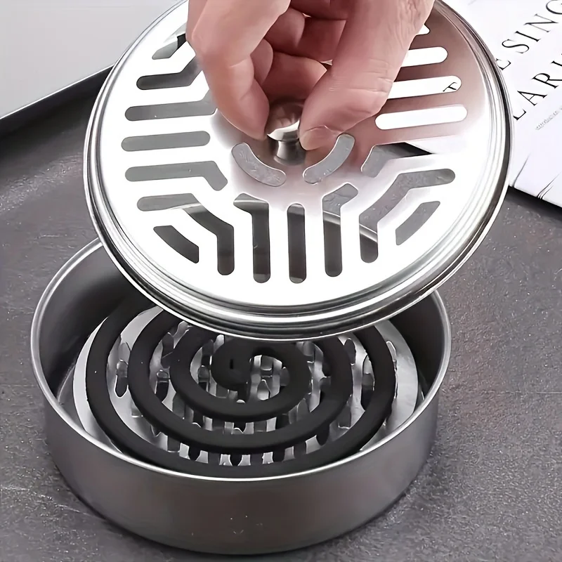 Caja para espirales antimosquitos de incienso con soporte metálico - imagen 2