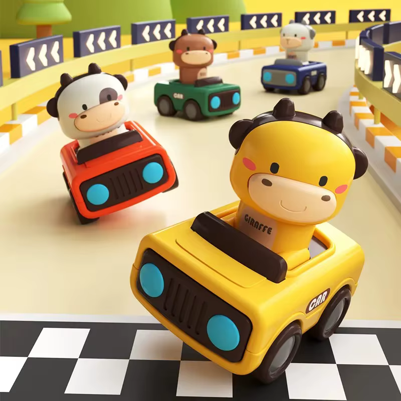 Press and Go juguete de coche fricción con animales para niños