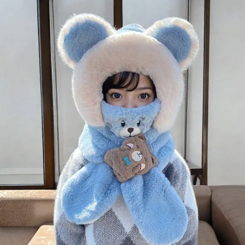Gorro bufanda niño invierno con protección orejas y tejido felpa - imagen 4
