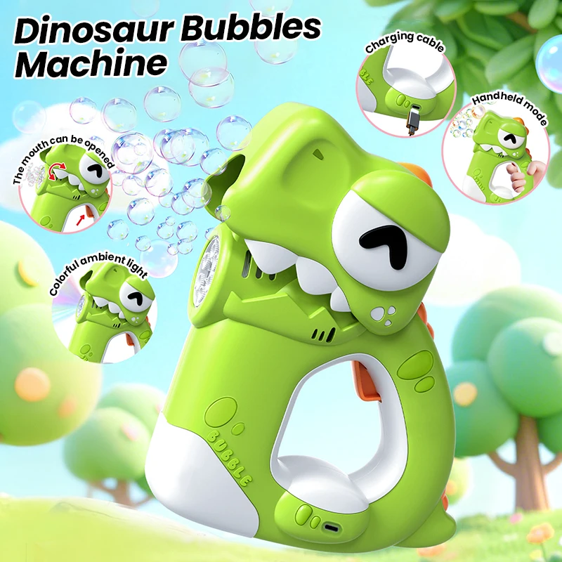 Pistola de burbujas eléctrica animal dinosaurio para exteriores - imagen 4