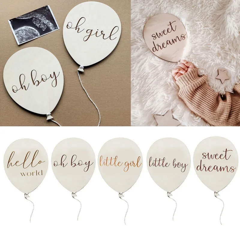 Tarjetas de madera para fotos de recién nacido - Decoración estudio fotográfico