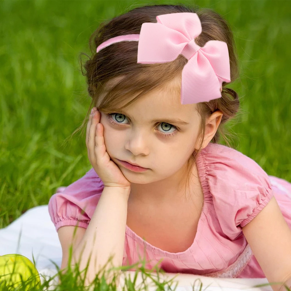 Diadema con lazo para niña – tejido artesanal - imagen 4