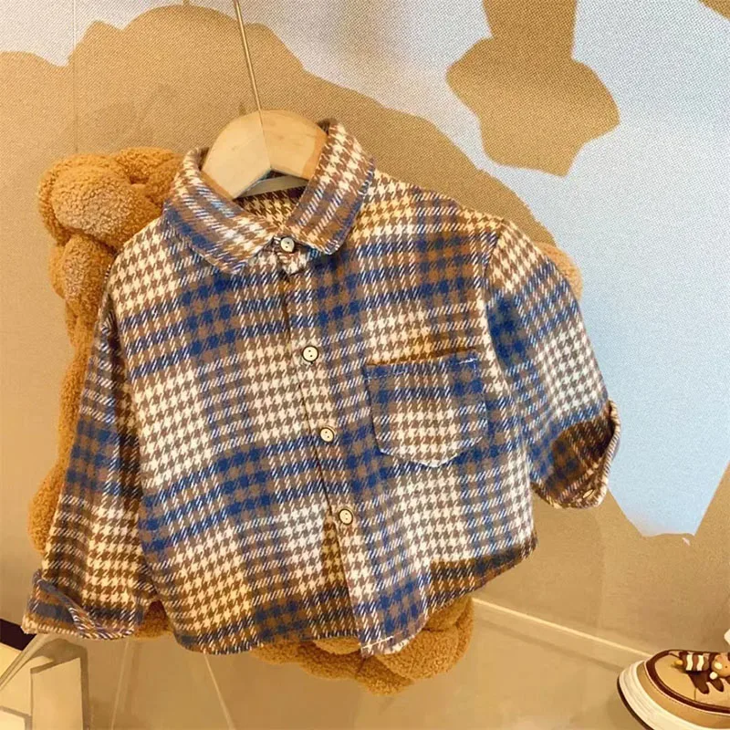 MILANCEL Camisa a cuadros vintage para niño - Colección otoño