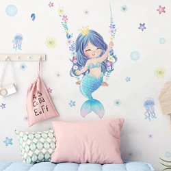 Pegatinas de pared de medusas oscilantes para habitación infantil