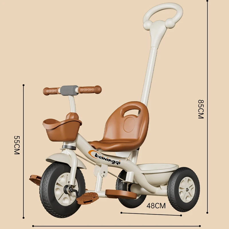 Triciclo de tres ruedas con pedales y manillar para niños - imagen 2