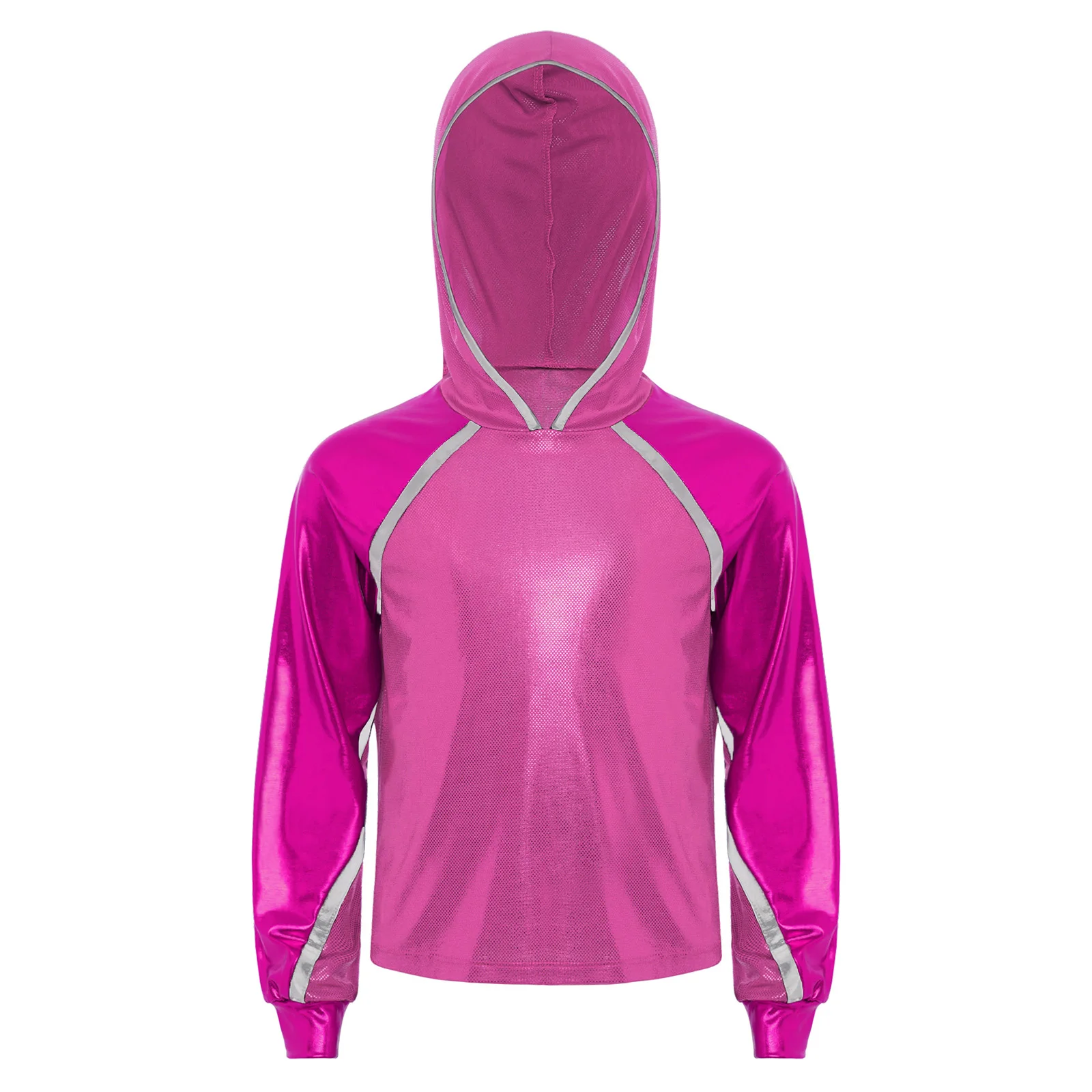 Conjunto hip hop metálico brillante con sudadera y pantalón niñas - imagen 3