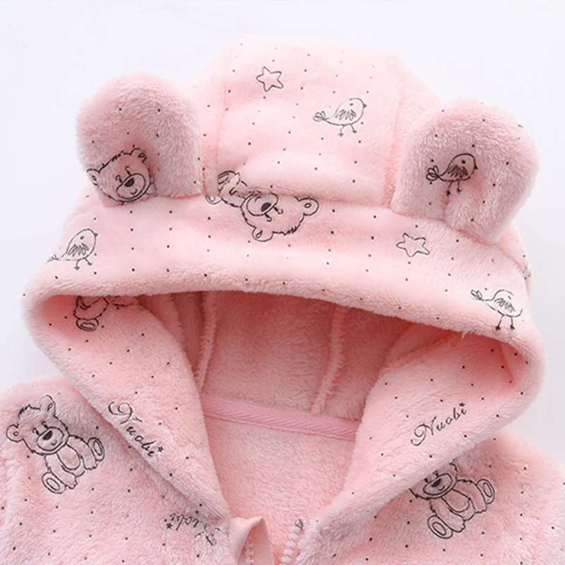 Body bebé recién nacido de franela para niña, conjunto invierno - imagen 4