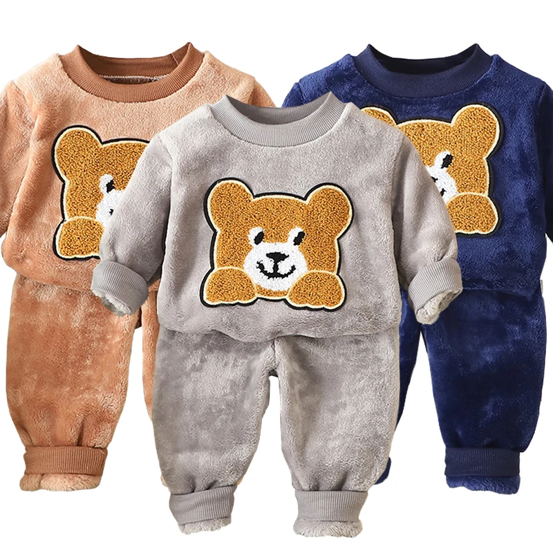 Pijama de franela con oso para niños - imagen 3