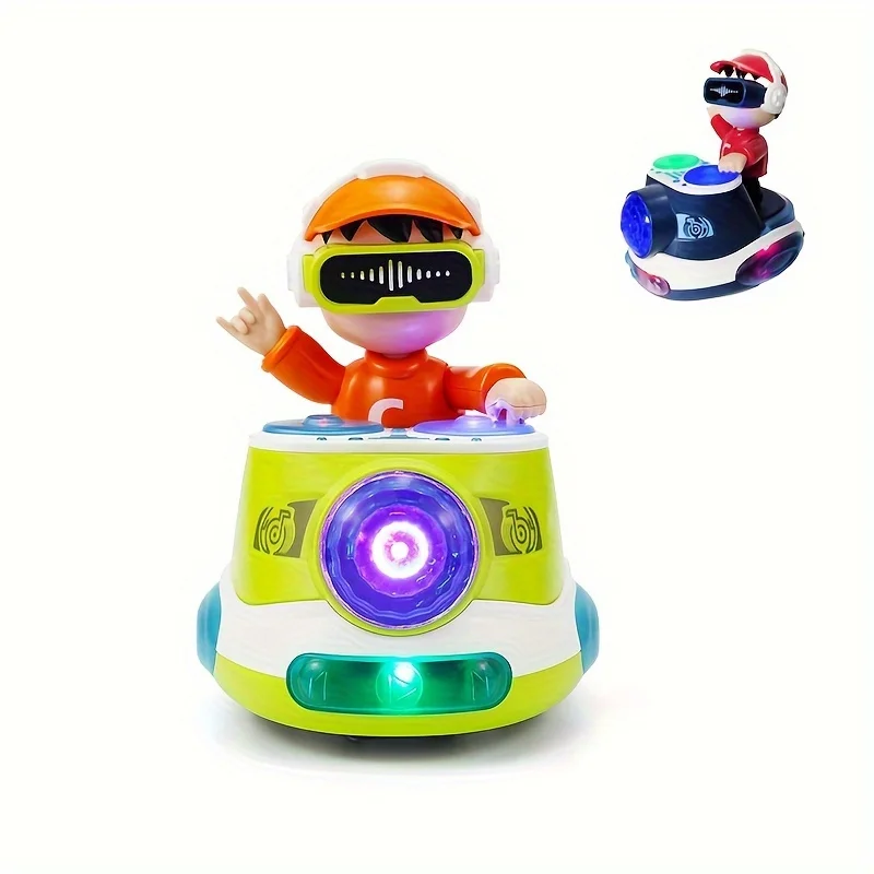 DJ bailón iluminado en acción