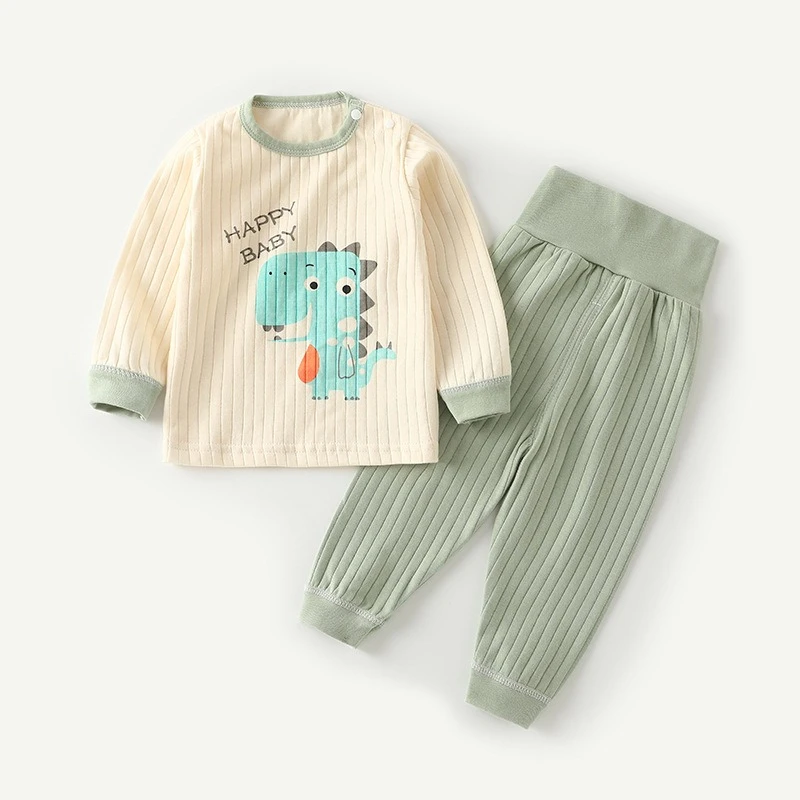 Pijama bebé otoño cintura alta protección vientre estampado animal - imagen 3