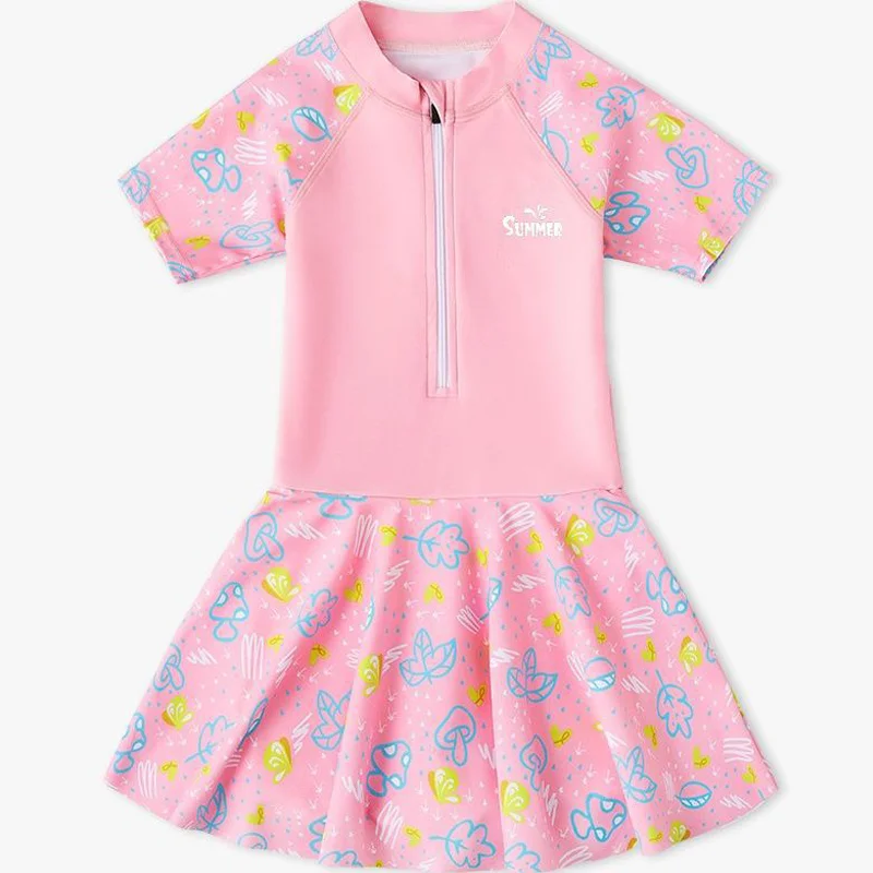 Traje de baño princesa para niñas con estampado veraniego bonito - imagen 5
