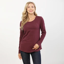 Camiseta de lactancia manga larga con abertura oculta y holgada