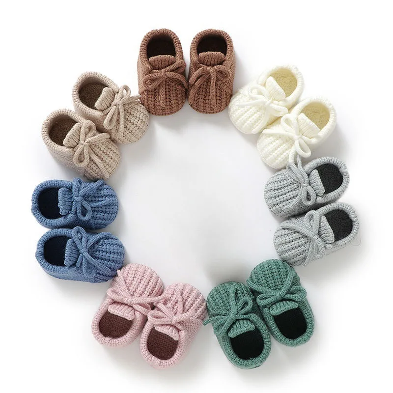 Botines de bebé de punto antideslizantes de suela blanda cálida - imagen 3