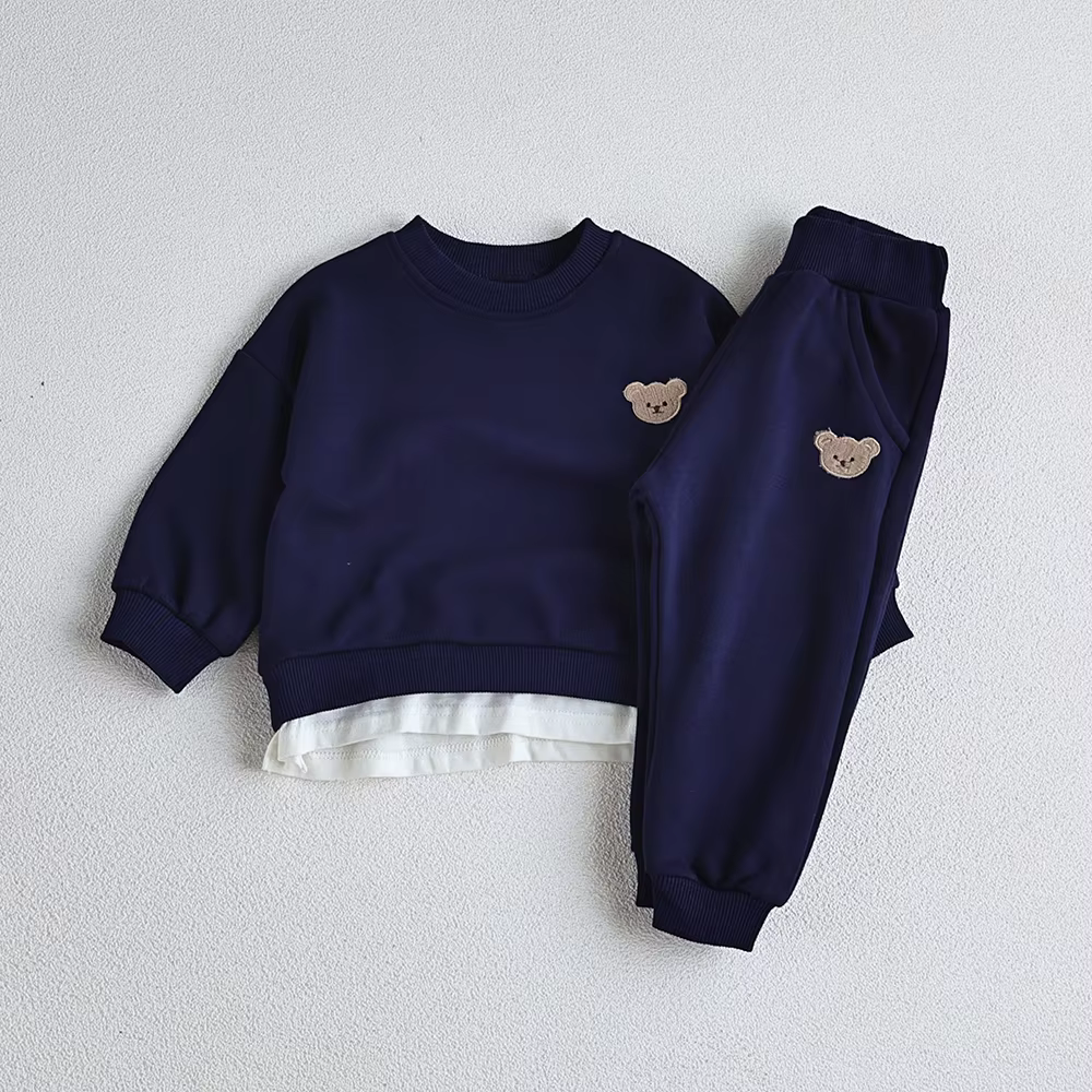 Conjunto sudadera con capucha y pantalón niño estampado oso otoño - imagen 2