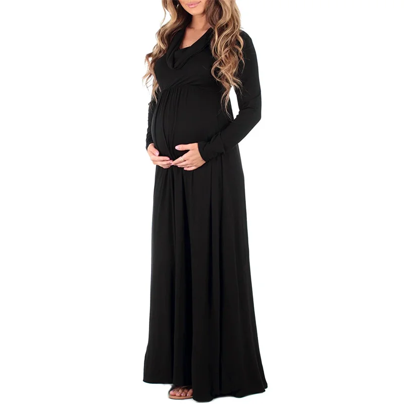 Vestido premamá manga larga para fotos de primavera casual - imagen 5