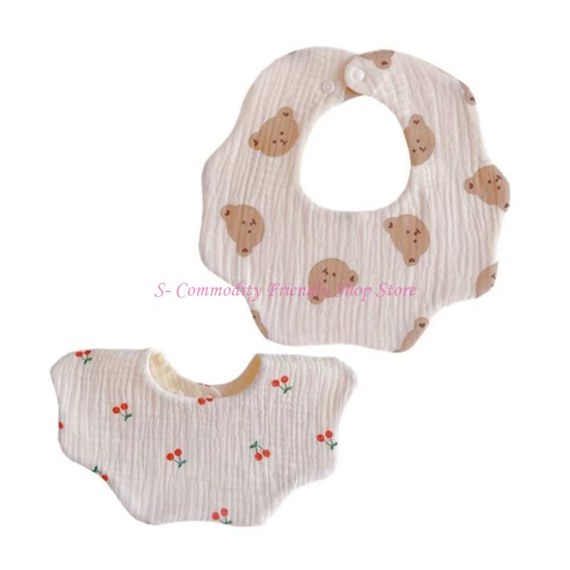 Babero de gasa de algodón con estampado infantil