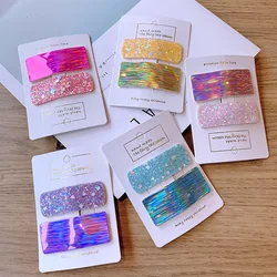 Horquillas para flequillo con brillo tipo aurora arcoíris