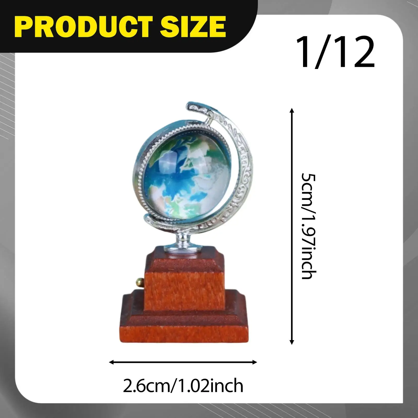 Globo terráqueo mini para casa de muñecas con base - imagen 5