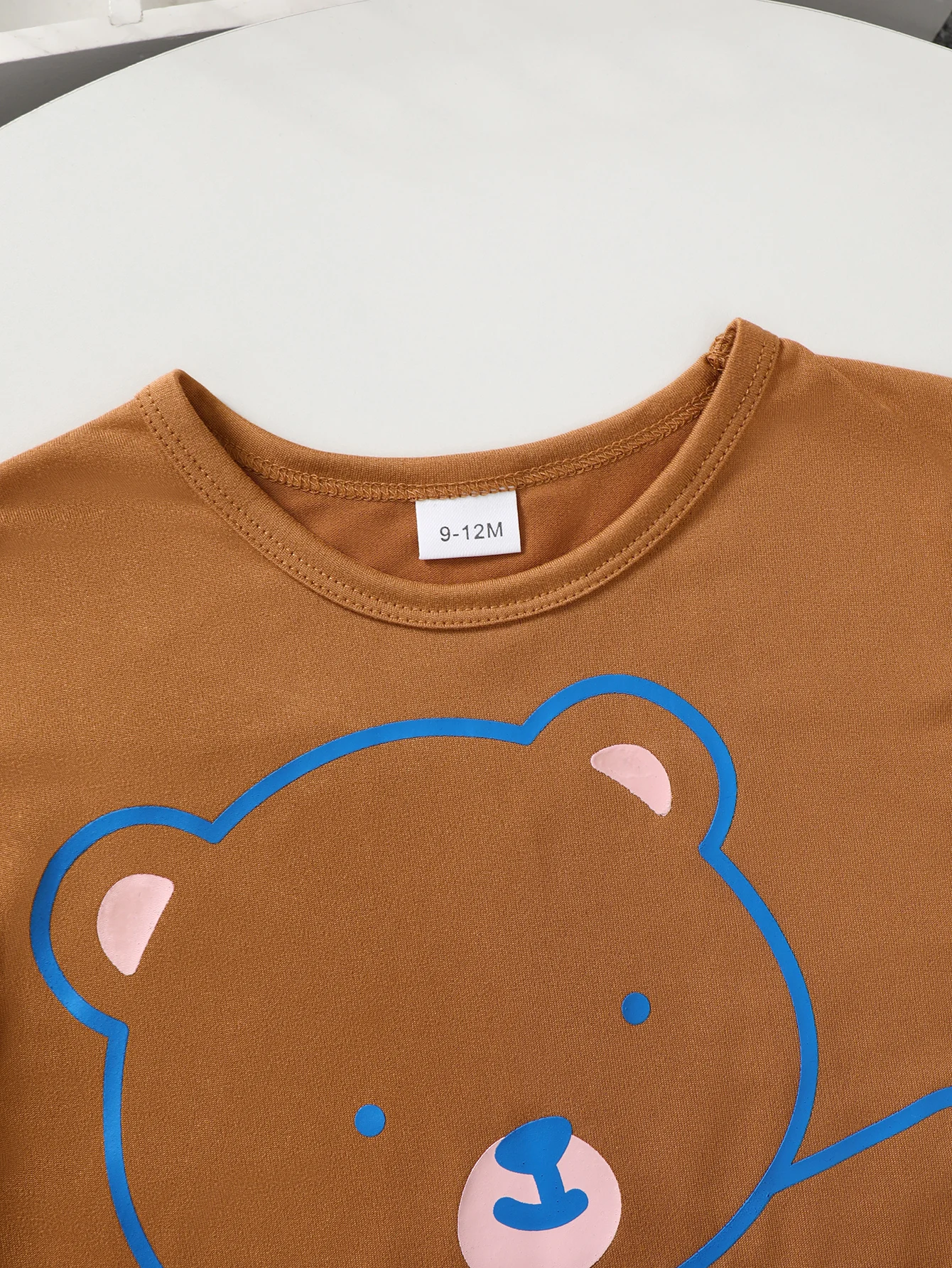 Conjunto bebé verano con camiseta manga corta de oso peluche suave - imagen 2