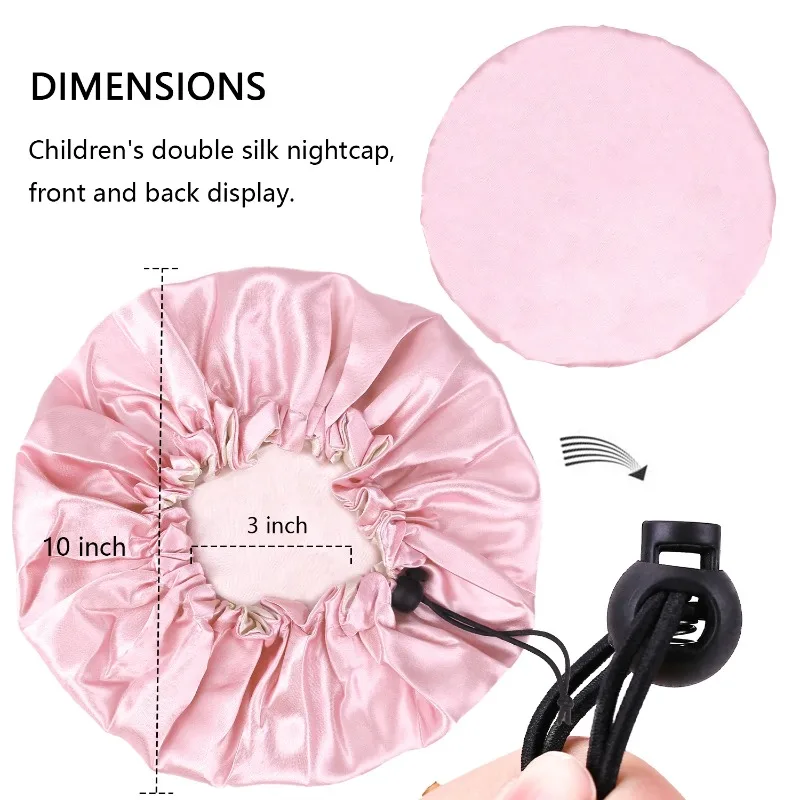 Gorro de dormir de satén reversible con cordón ajustable niños - imagen 5