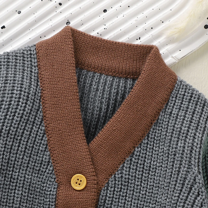 Cárdigan bebé con cuello en V y mangas largas para otoño e invierno - imagen 5
