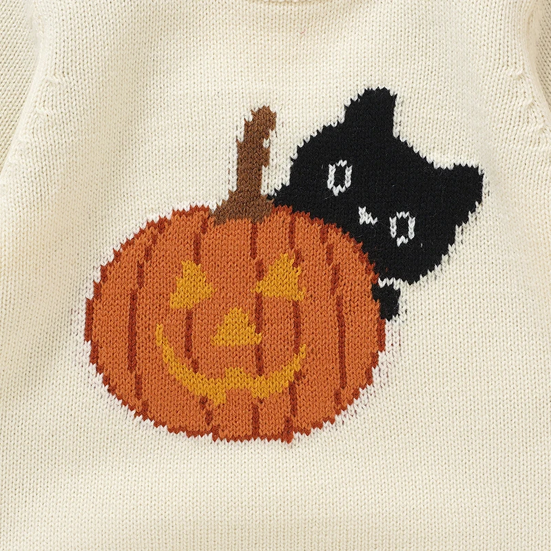 Pelele de punto calabaza para recién nacido con cuello redondo - imagen 2