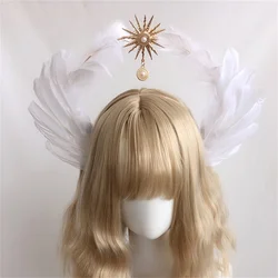 Lolita diadema corona gótica vintage con alas de ángel y pinchos