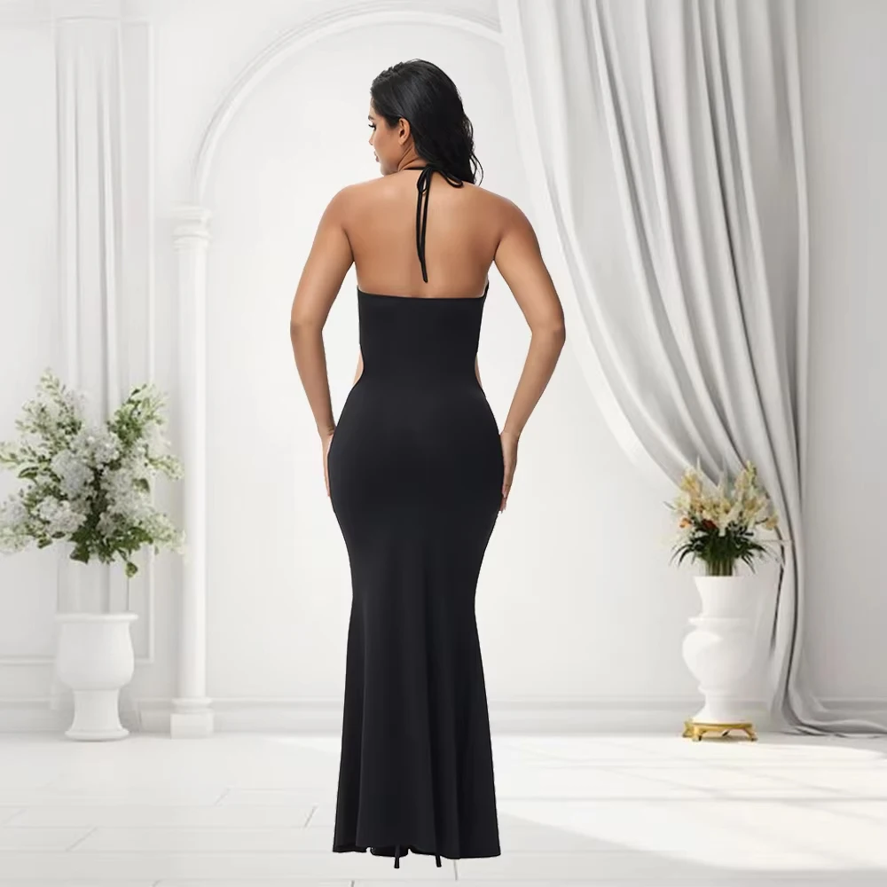 Vestido premamá veraniego para sesión de fotos con espalda abierta - imagen 4