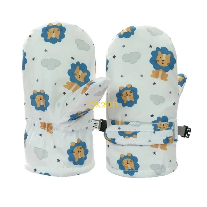 QX2D Guantes de invierno impermeables con forro térmico para niños