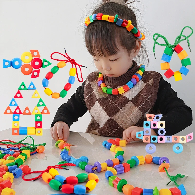 Juego de enhebrado de cuentas para niños – Actividad educativa y creativa