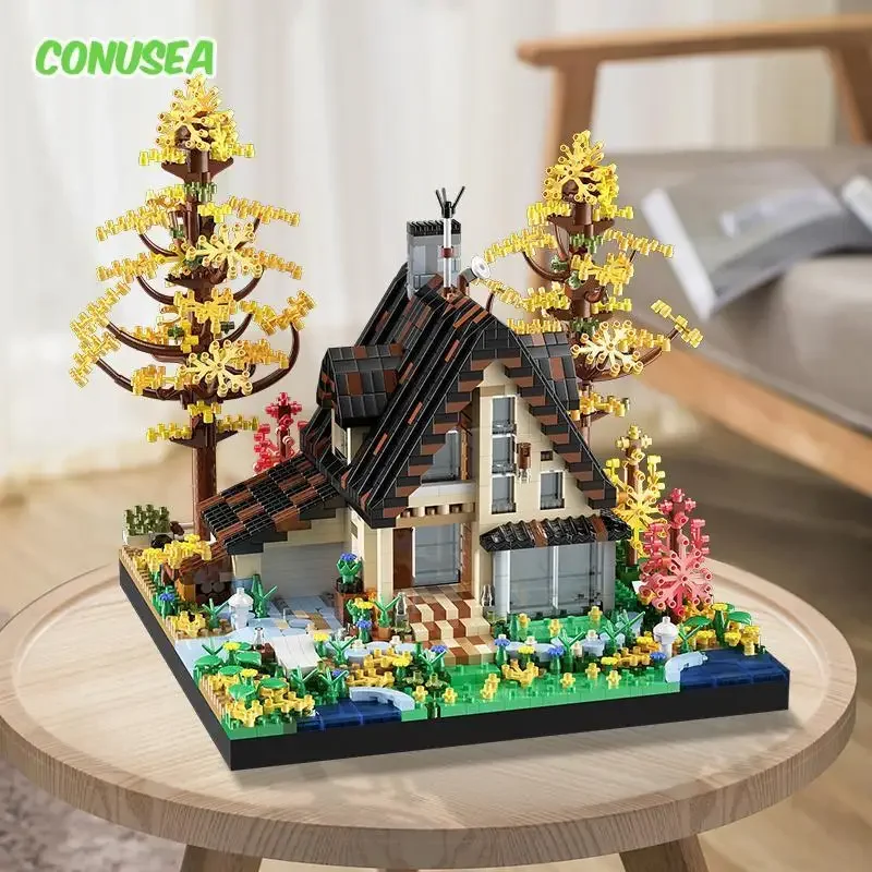Bloques de construcción de madera casa estilo bosque infantil - imagen 4