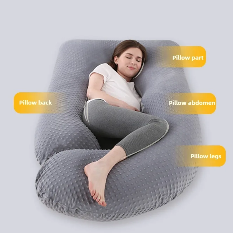 Almohada de embarazo forma G terciopelo suave para soporte lumbar - imagen 4