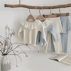 Conjunto de rayas para niña con top y falda