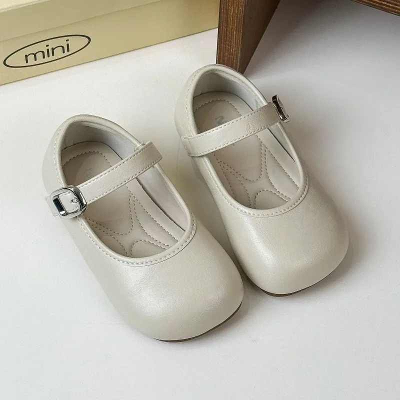 Zapatos de cuero infantiles planos antideslizantes para niña - imagen 4