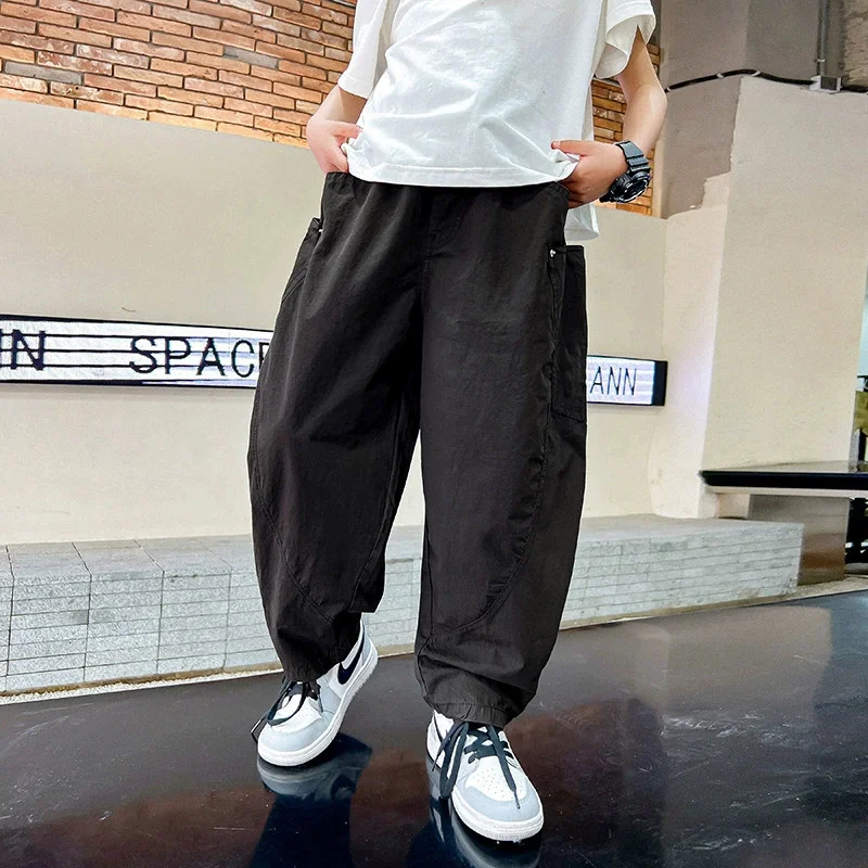 Pantalones de chándal ligeros para el verano con bolsillos infantiles - imagen 3