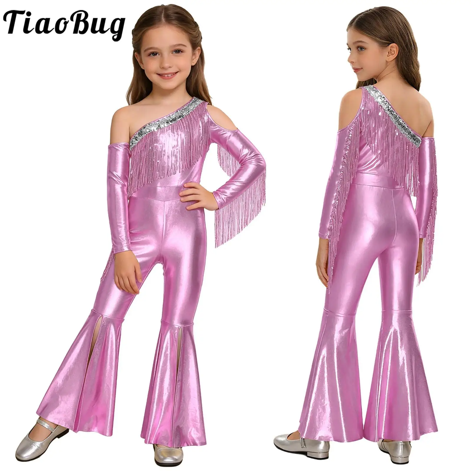 Mono de baile jazz para niñas con lentejuelas y borlas - imagen 3
