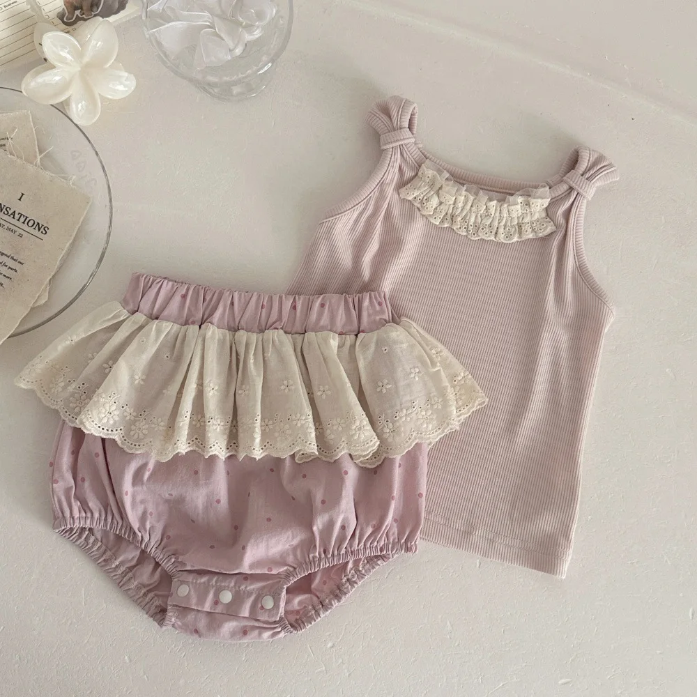 MILANCEL chaleco de verano bebé sin mangas con encaje dulce para niña - imagen 5