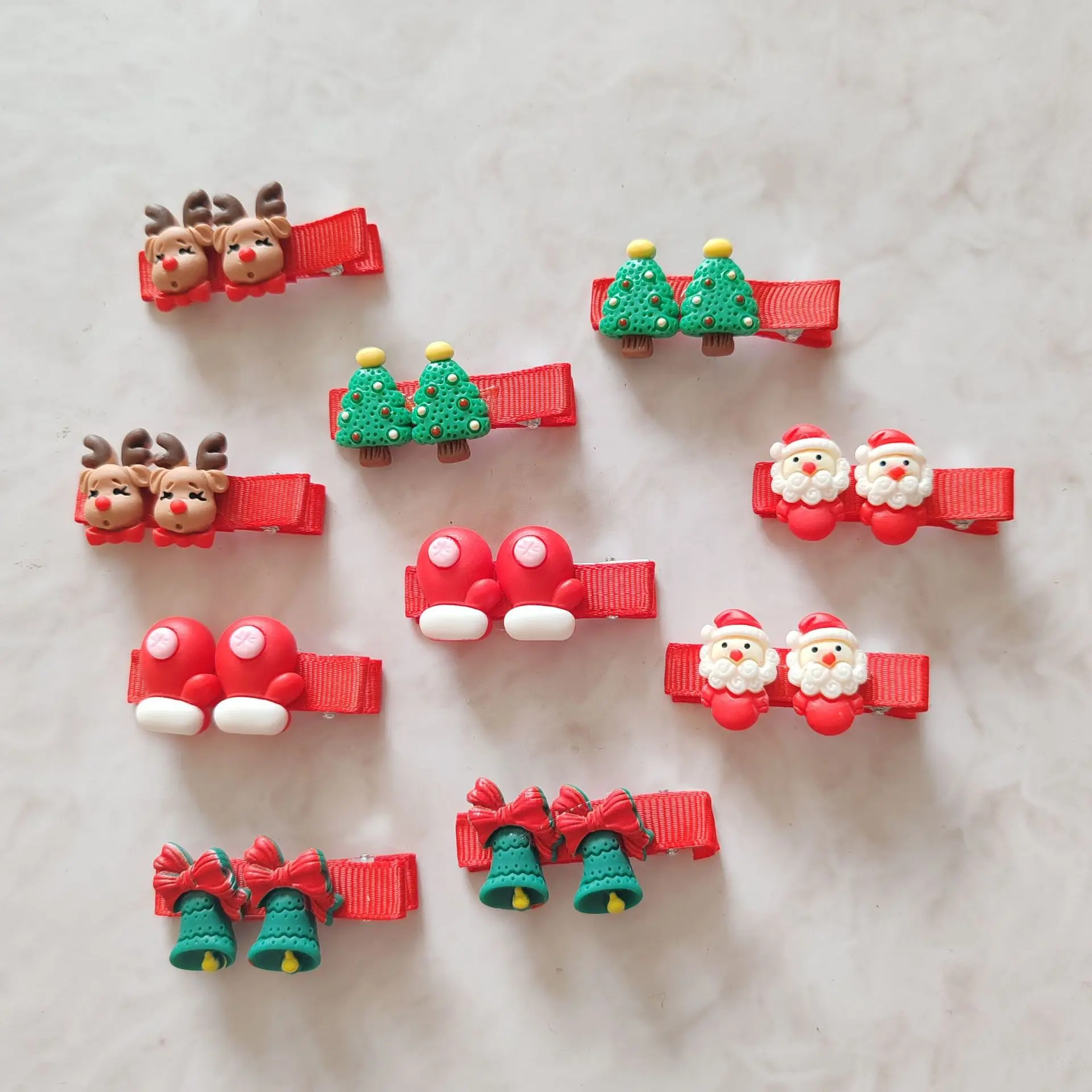 Pinzas y coleteros navideños elásticos para el pelo de niña - imagen 4
