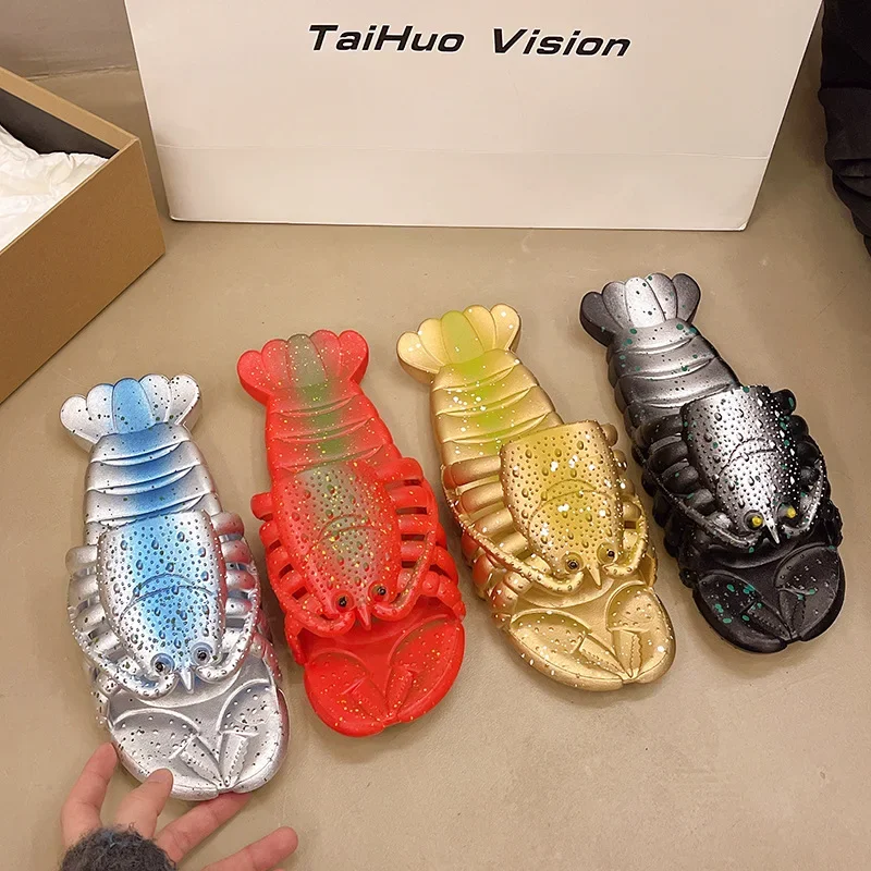 Chanclas de playa antideslizantes metalizadas con dibujos divertidos - imagen 5