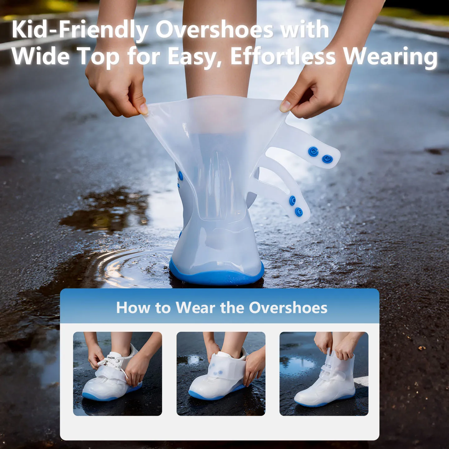 Cubrezapatos de lluvia impermeables antideslizantes para niños y niñas - imagen 2
