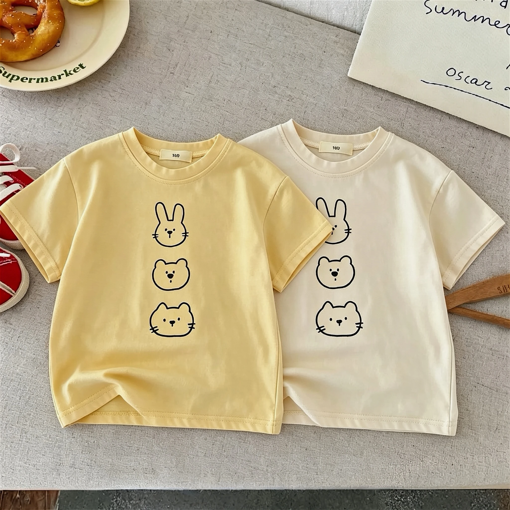 Camiseta infantil de manga corta estampada con cuello redondo - imagen 2