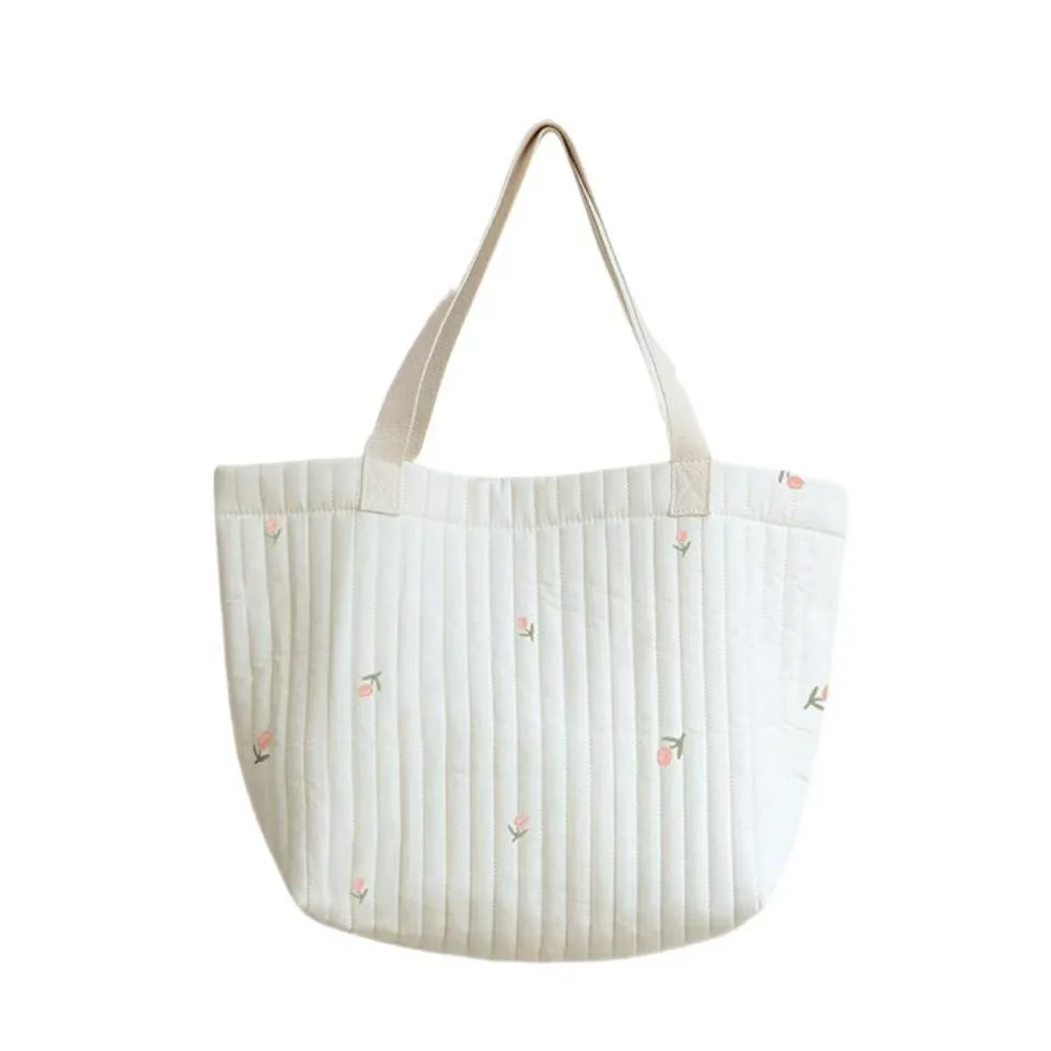 Bolsa de pañales bordada en algodón, bolso maternal gran capacidad - imagen 5